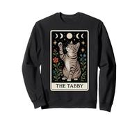 The Tabby Cat Grey Cat Tarocchi Carta Witchy Moon Felpa