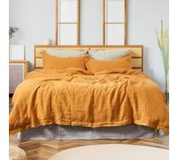 The Tangerine Store Set copripiumino, biancheria da letto misto cotone, traspirante, prelavato e ipoallergenico, giallo senape, California king (264 x 254 cm)