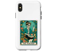 The Teacher Tarot Card Skeleton Vintage Classroom Halloween Custodia per iPhone X/XS