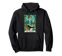 The Teacher Tarot Card Skeleton Vintage Classroom Halloween Felpa con Cappuccio