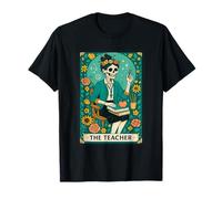 The Teacher Tarot Card Skeleton Vintage Classroom Halloween Maglietta