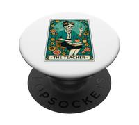 The Teacher Tarot Card Skeleton Vintage Classroom Halloween PopSockets PopGrip Adesivo