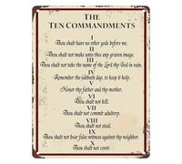 The Ten Commandments Thou Shalt Have No Other Gods Sign 12x8 Inch