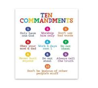 The Ten Commandments Wall Art, God's Rules Bible Verse Poster, Inspirational Decor for Christian Home, Church(Unframed,16x24inch(40x60cm))
