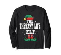 The Therapy Life Elf - Divertente Famiglia Natalizia Abbinata Maglia a Manica