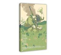 The Thin Red Line - Poster su tela, decorazione per camera da letto, ufficio, stanza, regalo, 40 x 60 cm