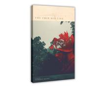 The Thin Red Line - Poster su tela, decorazione per camera da letto, ufficio, stanza, regalo, 60 x 90 cm