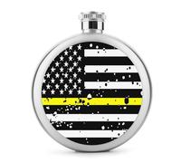 The Thin Yellow Line Flag Flask per liquori bottiglia di vino portatile carino in acciaio inox fondine fiaschette