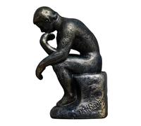 The Thinker di Rodin - Statua in ghisa replica, finitura verde antico, statuetta artistica da tavolo, 16 cm