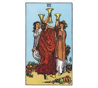The Three of Cups: 156 College Ruled Lined Pages (78 leaves), 5x8 Notebook, Journal, Diary, Planner featuring image of The Three of Cups Tarot card