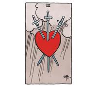 The Three of Swords: 156 College Ruled Lined Pages (78 leaves), 5x8 Notebook, Journal, Diary, Planner featuring image of The Three of Swords Tarot card