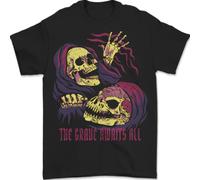 The Tomba Awaits Tutti Grim Reaper Teschi T-Shirt 100% Cotone