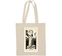 The Tower Tarot Card Art Logo Natural Cotton Tote Bag Bianco