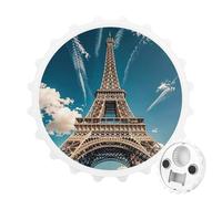 The Towering Iron Tower - Apribottiglie magnetico, strumento da cucina salvaspazio, divertente apribottiglie e magnete per frigorifero, per campeggio, viaggi, campeggio, colore: bianco