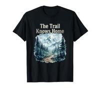 The Trail Knows Home Bosco Escursioni Montagna Natura Arte Maglietta