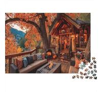 The Tree House Is Nestled in An Autumn Forest,Puzzle Per Adulti 1000pcs (75x50cm),Giochi Di Sfida