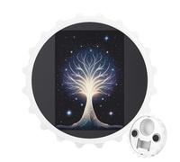 The Tree of Psychic Life, apribottiglie magnetico, strumento da cucina salvaspazio, divertente apribottiglie e magnete per frigorifero, per campeggio, viaggi, campeggio, stile bianco