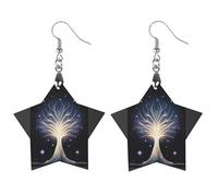 The Tree of Psychic Life Orecchini in legno da donna, gioielli vintage eleganti in legno, orecchini leggeri per matrimoni, feste, regalo di tutti i giorni, Apricot shaped, Legno, Legno