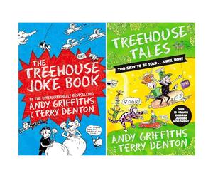 The Treehouse Series by Andy Griffiths & Terry Denton: The Treehouse Joke Book & Treehouse Tales - Two Hilariously Silly Companion Books Filled with Laughs & Wacky Doodles (2-Book Set)