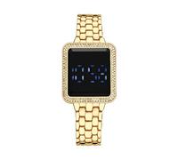 The Trend, orologio elettronico da donna con display a LED, con grande schermo, orologi di lusso con diamanti, orologi parlanti per le donne non vedenti, Oro, misura unica