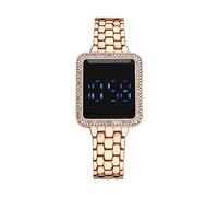 The Trend, orologio elettronico da donna con display a LED, con grande schermo, orologi di lusso con diamanti, orologi parlanti per le donne non vedenti, Oro rosa, misura unica
