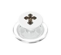 The Tribal Rosario Gold Cross PopSockets PopGrip per MagSafe