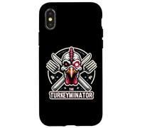 The Turkeyminator Divertente Ringraziamento Turchia cena scherzo gioco di parole Custodia per iPhone X/XS