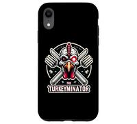 The Turkeyminator Divertente Ringraziamento Turchia cena scherzo gioco di parole Custodia per iPhone XR