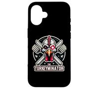 The Turkeyminator Divertente Ringraziamento Turchia cena scherzo gioco di parole Custodia per iPhone 16