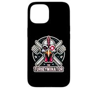 The Turkeyminator Divertente Ringraziamento Turchia cena scherzo gioco di parole Custodia per iPhone 15
