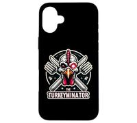 The Turkeyminator Divertente Ringraziamento Turchia cena scherzo gioco di parole Custodia per iPhone 16 Plus
