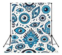 The-Turkish-Nazar-Evil-Eye - Sfondo fotografico con tasca per asta, pieghevole, ideale per compleanni, matrimoni, feste, 1,5 x 2,1 m