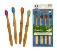 The Turtle Tribe Spazzolino da denti ecologico in bambù, confezione da 4 pezzi, setole ultra morbide, ogni acquisto finanzia beneficenza per la conservazione dell'oceano, manico naturale e