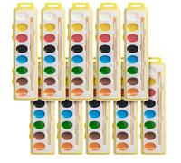 THE TWIDDLERS - 10 Palette di Colori ad Acquerello, Pennelli Individuali con Pennello in Legno e 8 Colori Vivaci, Basta Aggiungere Acqua, Lavandini - Sacchetti per Feste per Bambini, Regali in Classe