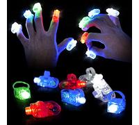 THE TWIDDLERS - 100 Luci da Dito LED - Elastico, Fino a 8 Ore di Durata Batteria, Sacchetti per Feste di Compleanno per Bambini, Carnevale, Halloween, Natale, Feste