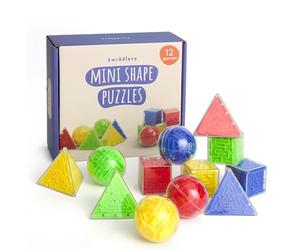 THE TWIDDLERS - 12 mini-casse-tête en forme de sphère, de cube et de pyramide, idéal pour remplir les sacs de fête des enfants et les sacs de cadeaux d'anniversaire.