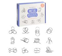 THE TWIDDLERS - 12 pezzi di filo metallico IQ Rompicapo, Multipack Mini Giocattoli Regalo Scolastico e Riempi Sacchetti Party per Bambini, Adulti Bomboniere Party Cracker Natale