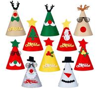 THE TWIDDLERS 15 Cappelli da Festa di Natale per Bambini e Adulti| Feltro Premium, Riutilizzabile, Ecologico| Albero Babbo Natale Renne e Altro| Costume Natalizio per Feste a Casa, in Ufficio.