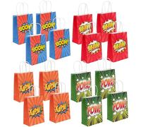 THE TWIDDLERS 16 Sacchetti con Maniglia per Caramelle di Supereroi per Feste di Compleanno per Bambini