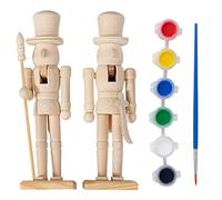 THE TWIDDLERS 2 Dipingi il tuo Schiaccianoci (18 cm) Decorazioni natalizie fai da te in legno