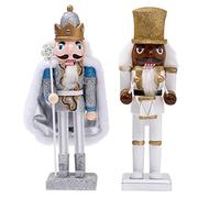 THE TWIDDLERS 2 Soldatini Schiaccianoci Natalizi in Legno Fatto a Mano, 26 cm - Colori Festivi, Decorazioni Natalizie Tradizionali Classiche