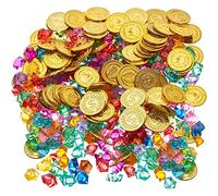 THE TWIDDLERS 300 Giocattoli Tesoro Pirati per Bambini - 150 Diamanti e 150 Monete Oro