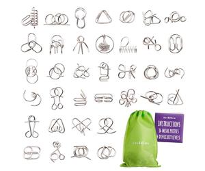 THE TWIDDLERS - 36 Pezzi Puzzle in Metallo, Giochi Rompicapo Giocattoli Educativi, Livelli di Difficoltà Assortito, Giochini Bimbi per Fine Feste, Comunione Gadget Bomboniere Compleanno