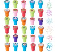 THE TWIDDLERS - 36 Timbri Natalizi, Timbrini Giocattoli per Bambini - Ideale come Regalini per Riempire Calze, Scuola Ricompense di Classe, Bomboniere e Altro