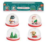 THE TWIDDLERS - 4 Mini Globi di Neve Natalizi da 5 cm - Disegni Natalizi Assortiti per Riempire le Calze e i Sacchetti Regalo per le Feste