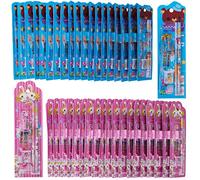 THE TWIDDLERS - 40 Set di Cancelleria per Bambini, 20 Rosa e 20 Blu - Contiene Due matite, Righello, temperino e Gomma - Multipack Perfetto per riempire i Sacchetti delle Feste per Bambini