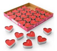 THE TWIDDLERS 50 Candele a Forma di Cuore Rosse, Romantiche, San Valentino