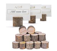 THE TWIDDLERS 50 Segnaposto in Legno di Pino per Matrimonio, Battesimo, Comunione e Feste - Portamenù e Portafoto da Tavolo a Forma di Tronchetto, 3 cm