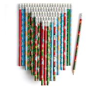 THE TWIDDLERS - 60 matite natalizie con gomma, a tema Babbo Natale, Albero di Natale, Renna, Pupazzo di neve, disegni festivi assortiti per bambini, giocattoli da regalo, bomboniere per feste