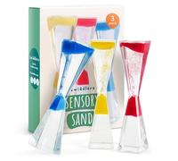 THE TWIDDLERS - Confezione da 3 clessidre - Temporizzatori di movimento liquidi antigravità - 19 cm, 3 colori (rosso, blu, giallo) - giocattoli sensoriali calmanti per alleviare lo stress